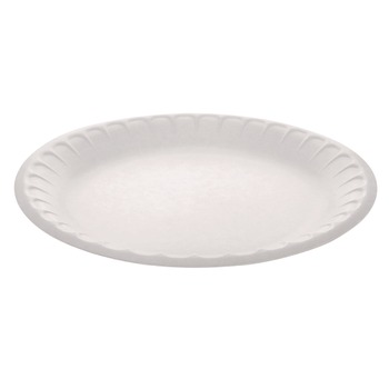 BOWLS AND PLATES | Pactiv Corp. YTH10009STEC 9 in. Diameter Placesetter Satin Non-Laminated Foam Dinnerware Plate - White (500/Carton)