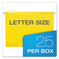 File Folders | Pendaflex 04152 1/5 YEL 1/5-Cut Tabs Letter Size Colored Reinforced Hanging Folders - Yellow (25/Box) image number 3