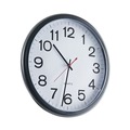 Back to School Sale | Universal UNV11381 13.5 in. Round Indoor/Outdoor Wall Clock - Black Case image number 1
