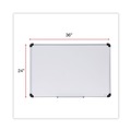 White Boards | Universal UNV43841 36 in. x 24 in. Deluxe Porcelain Magnetic Dry Erase Board - White Surface, Aluminum Frame image number 2
