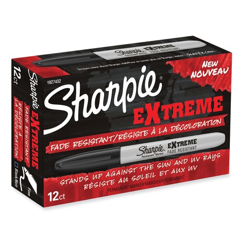 Washable Markers | Sharpie 1927432 Fine Bullet Tip Extreme Marker - Black (1-Dozen) image number 0
