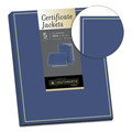 Frames | Southworth PF6-02 12 in. x 9.5 in. 88 lbs. Felt Finish Stock Certificate Jacket - Navy/Gold Border (5/Pack) image number 1