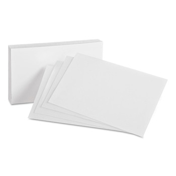 FLASH CARDS | Oxford 40EE 4 in. x 6 in. Unruled Index Cards - White (100/Pack)
