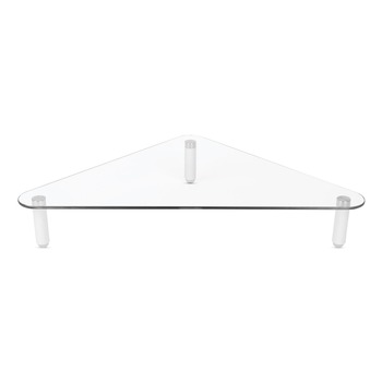 Kantek MS390 19.7 in. x 11 in. x 3.25 in. Supports 40 lbs. Glass Corner Monitor Riser - Clear