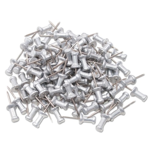 Push Pins | GEM CPAL4 0.5 in. Aluminum Head Push Pins - Silver (100/Box) image number 0