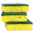 Sponges & Scrubbers | Scotch-Brite HD-3 Scotch-Brite 4.5 in. x 2.7 in. 0.6 in. Thick Heavy-Duty Scrub Sponge - Yellow/Green (3/Pack) image number 1