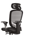 Office Chairs | Alera ALEMV41BME18 17.24 in. to 20.98 in. Seat Height Support Up to 275 lbs. Minerva Ergonomic Mesh Swivel Task Chair - Black Seat/Back, Silver Base image number 2