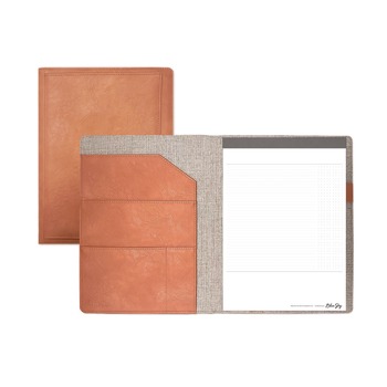  | Blue Sky BLS150537 ASMBLD 9.45 in. x 12.13 in. 8.5 in. x 11 in. Pad Snap Closure Professional Faux Leather Padfolio - Tan