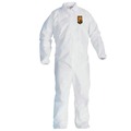Safety & First Aid | Ansell KCC44312 A40 Coveralls with Zipper Front and Elastic Wrists and Ankles - Medium/White (25/Carton) image number 1