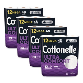 Cottonelle 55494 Ultra ComfortCare 2-Ply Septic Safe Mega Rolls Soft Tissue Toilet Paper - White (48/Carton)