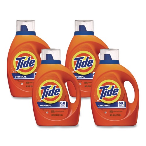 Cleaners & Chemicals | Tide 80880550 84 oz. Bottle 64 Loads HE Liquid Laundry Detergent - Original Scent (4/Carton) image number 0