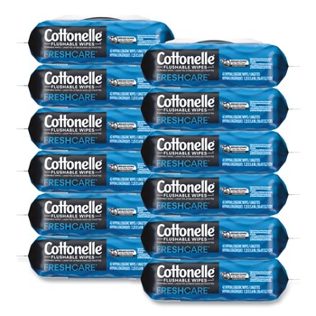  | Cottonelle 44932 1-Ply 3.75 x 5.5 Fresh Care Flushable Cleansing Cloths - White (12/Carton)