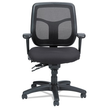 Eurotech MFT945SL 18.9 in. to 22.4 in. Seat Height Apollo Multi-Function Mesh Task Chair Supports Up to 250 lbs. - Silver Seat/Back, Black Base