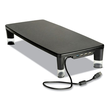 MONITOR STANDS | 3M MS100B 21.6 in. x 9.4 in. x 2.7 in. to 3.9 in. Supports 33 lbs. Monitor Stand MS100B - Black/Clear