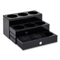 Breakroom Supplies | Mind Reader SYRUPH9-BLK 12.5 in. x 5 in. x 7 in. 9-Compartment Foundation Collection Nested Syrup Countertop Bottle Organizer - Black image number 0