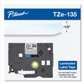 Labels | Brother P-Touch TZE135 TZe 0.47 in. x 26.2 ft. Standard Adhesive Laminated Labeling Tape - White on Clear image number 2