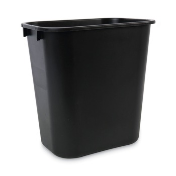 Boardwalk 3485201 14 qt Plastic Soft-Sided Wastebasket - Black