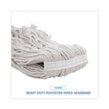 Mops | Boardwalk BWK4032C No. 32 Loop Web/Tailband Value Standard Cotton Mop Head - White (12/Carton) image number 7