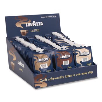  | Lavazza 48728 Classic/Mocha/Vanilla Freshpacks Latte Merchandiser Kit (54/Carton)