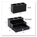 Breakroom Supplies | Mind Reader SYRUPH9-BLK 12.5 in. x 5 in. x 7 in. 9-Compartment Foundation Collection Nested Syrup Countertop Bottle Organizer - Black image number 1
