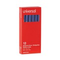 Pens | Universal UNV27421 Fine 0.7 mm Stick Ballpoint Pen - Blue Ink, Gray/Blue Barrel (1 Dozen) image number 4