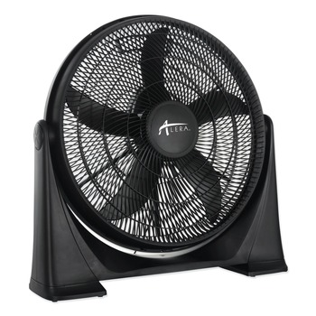 Alera FAN203 120V 0.65 Amp 20 in. Corded 3-Speed Plastic Super-Circulator Tilt Fan - Black