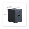 Office Filing Cabinets & Shelves | Alera ALEPABFCH 14.96 in. x 19.29 in. x 21.65 in. 2-Drawers: Box/File Legal/Letter Left or Right File Pedestal - Charcoal image number 3
