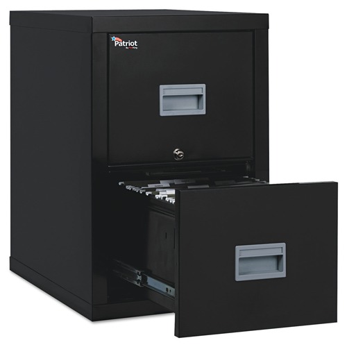 Office Filing Cabinets & Shelves | FireKing 2P1825-CBL Patriot by FireKing 17.75 in. x 25 in. x 27.75 in. Insulated Fire File with 2 Legal/Letter Drawers - Black image number 0