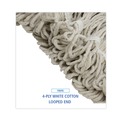  | Boardwalk BWK424CEA 24 oz. Cotton Pro Loop Web/Tailband Wet Mop Head - White image number 4