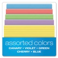 Flash Cards | Oxford 35810 5 x 8 Ruled Index Cards - Blue/Violet/Canary/Green/Cherry (100/Pack) image number 3