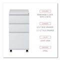 Office Filing Cabinets & Shelves | Alera ALEPBBBFLG 14.96 in. x 19.29 in. x 27.75 in. 3-Drawers: Box/Box/File Legal/Letter Left/Right File Pedestal with Full-Length Pull - Light Gray image number 6