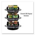 Breakroom Supplies | Mind Reader TEASWIV3T-BLK 6.75 in. x 6.75 in. x 11.5 in. 3-Tier 12-Compartment Anchor Collection Tea and Condiment Carousel Countertop Organizer - Black image number 2