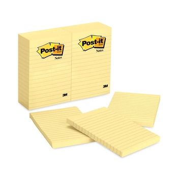 Post-it Notes 660 4 in. x 6 in. Note Ruled Original Pads - Canary Yellow (12 Pads/Pack)