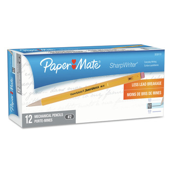 PENS PENCILS AND MARKERS | Paper Mate 3030131C 0.7 mm Sharpwriter HB No. 2 Mechanical Pencil - Black Lead/Classic Yellow Barrel (1-Dozen)
