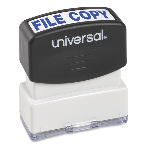 Just Launched | Universal UNV10104 Pre-Inked File Copy Message Stamp - Blue Ink image number 0