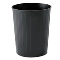Trash Cans | Safco 9604BL 6 Gallon Round Steel Wastebaskets - Black image number 0