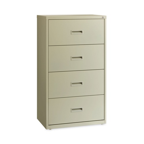 Office Filing Cabinets & Shelves | Hirsh Industries 14956 30 in. x 18.62 in. x 52.5 in. 4 Letter/Legal/A4-Size File Drawers Lateral File Cabinet - Putty image number 0