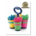 Arts & Crafts Supplies | Westcott 14755 5 in. Long 2 in. Cut Length Scissor Caddy with Kids' Scissors - Straight Assorted Color Handles image number 3