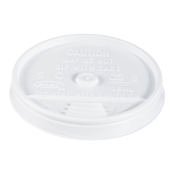 BREAKROOM SUPPLIES | Dart 16UL Sip-Thru Lid Plastic Lids for 16 oz. Hot/Cold Foam Cups - White (1000/Carton)