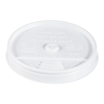 Dart 16UL Sip-Thru Lid Plastic Lids for 16 oz. Hot/Cold Foam Cups - White (1000/Carton)