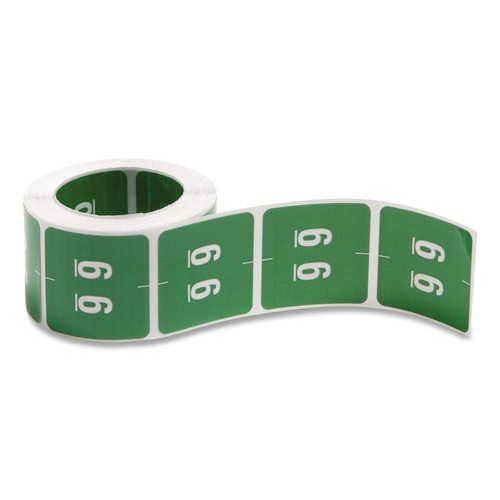 File Folders | Smead 67426 1.5 in. x 1.5 in. 6 Numerical End Tab File Folder Labels - Green (1-Roll) image number 0