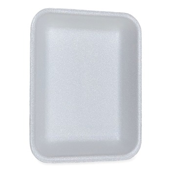 GEN 3PWH 8.7 in. x 6.6 in. x 1.1 in. #3P Meat Trays - White (400/Carton)