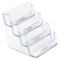 Desktop Organizers | Deflecto 70841 3.94 in. x 3.5 in. x 3.75 in. Plastic 4-Pocket Business Card Holder - Clear image number 1