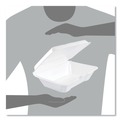 Just Launched | Dart 205HT1 6.4 in. x 9.3 in. x 2.9 in. Foam Hinged Lid Containers - White (200/Carton) image number 7