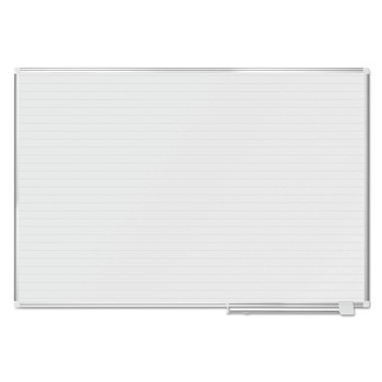 MasterVision MA2794830 72 in. x 48 in. Ruled Magnetic Dry Erase Planning Board - White Lacquered Steel Surface, Silver Aluminum Frame