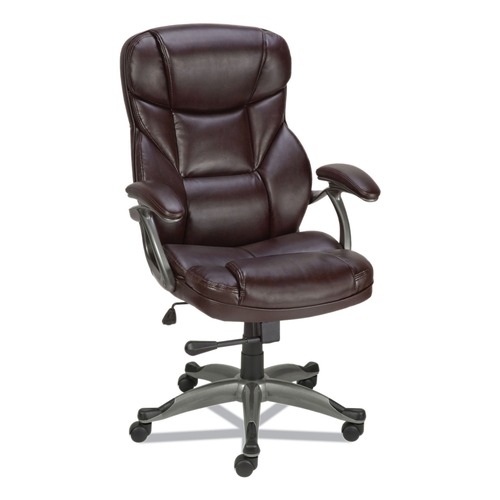 Office Chairs | Alera ALEBN41B59 18.11 in. - 22.05 in. Seat Height Birns Series High-Back Task Chair Supports Up to 250 lbs. - Brown Seat/Back, Chrome Base image number 0