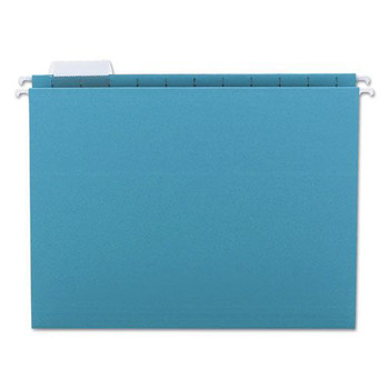 Smead 64074 Letter Size 1/5-Cut Tabs Colored Hanging File Folders - Teal (25/Box)