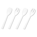 Cutlery | Tablemate W95PK4 9.5 in. Table Set Plastic Serving Forks and Spoons - White (48/Pack) image number 1