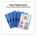 Report Covers & Pocket Folders | Universal UNV20525 8.5 in. x 11 in. Clip-Style Fastener Report Cover - Clear/Blue (5/Pack) image number 2