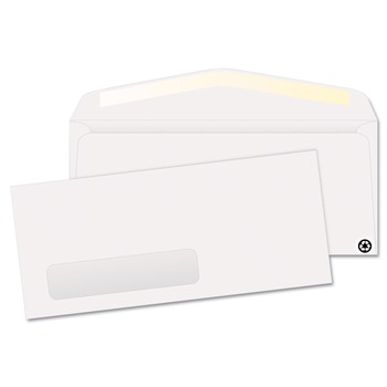 Quality Park QUA21316 4.13 in. x 9.5 in. #10 Commercial Flap Gummed Closure Lower Left Address-Window Envelope - White (500/Box)